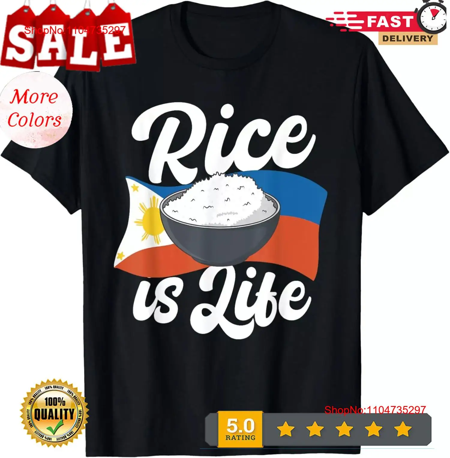 Men'S Fashion Philippines - Rice Is Life comida filipina orgullosa