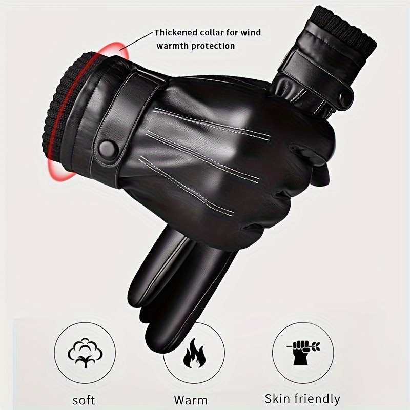 Driving Gloves Leather - 1 par de guantes de invierno