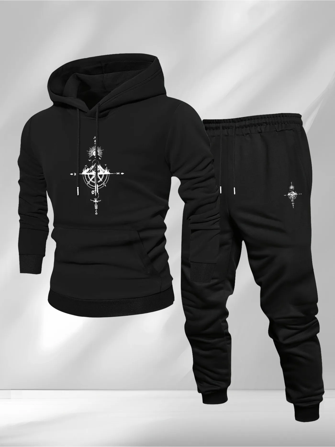 Men Fashion Vintage - Sudadera con capucha y pantalones deportivos