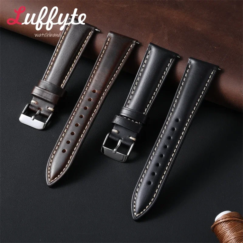 Mens Fashion Discord - Correa de Reloj de Cuero Encerado