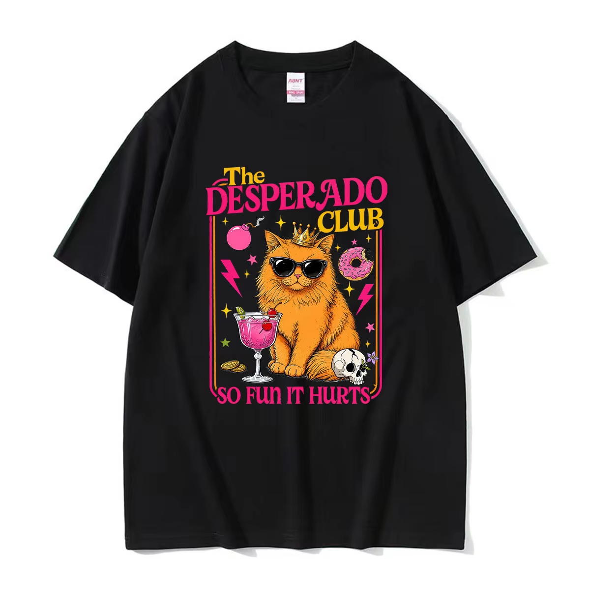 Men'S Fashion Aesthetics - Camiseta con diseño de gato divertido