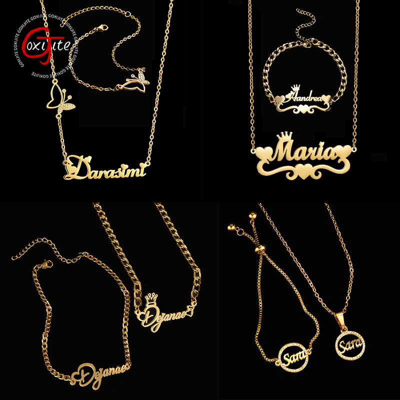 Men'S Fashion Jewelry Bracelets - Goxijite-collar con nombre personalizado para mujer,