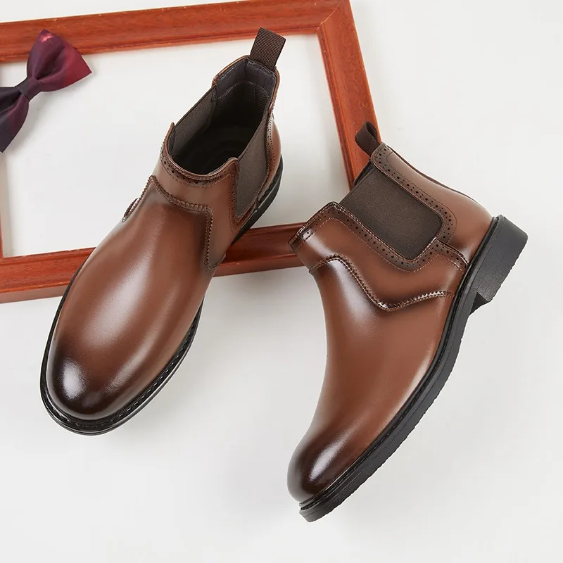 Men Fashion Vintage - Botas Oxford de cuero Vintage para