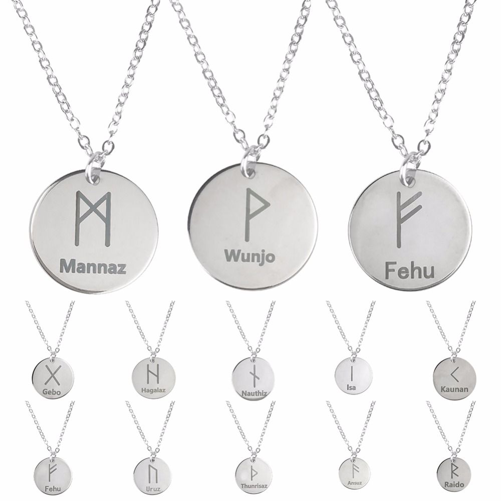 Mens Fashion Discord - Collar con colgante de letra redonda