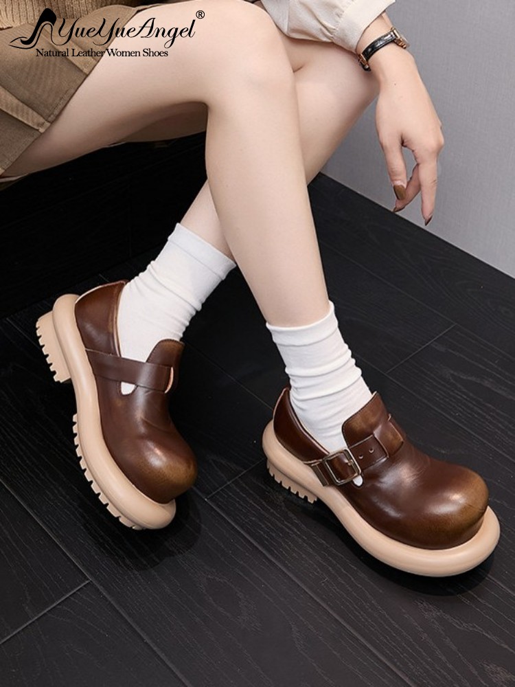 Men Fashion Vintage - Zapatos Derby de cuero genuino estilo