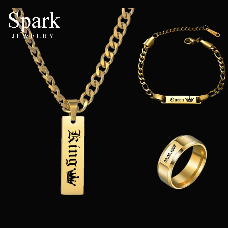 Men'S Fashion Jewelry Bracelets - Spark-cadena gruesa personalizada con grabado de