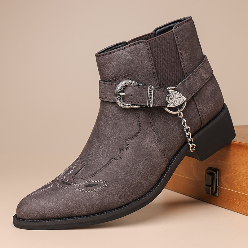 Men Fashion Vintage - Botas de Vaquero Retro de Moda
