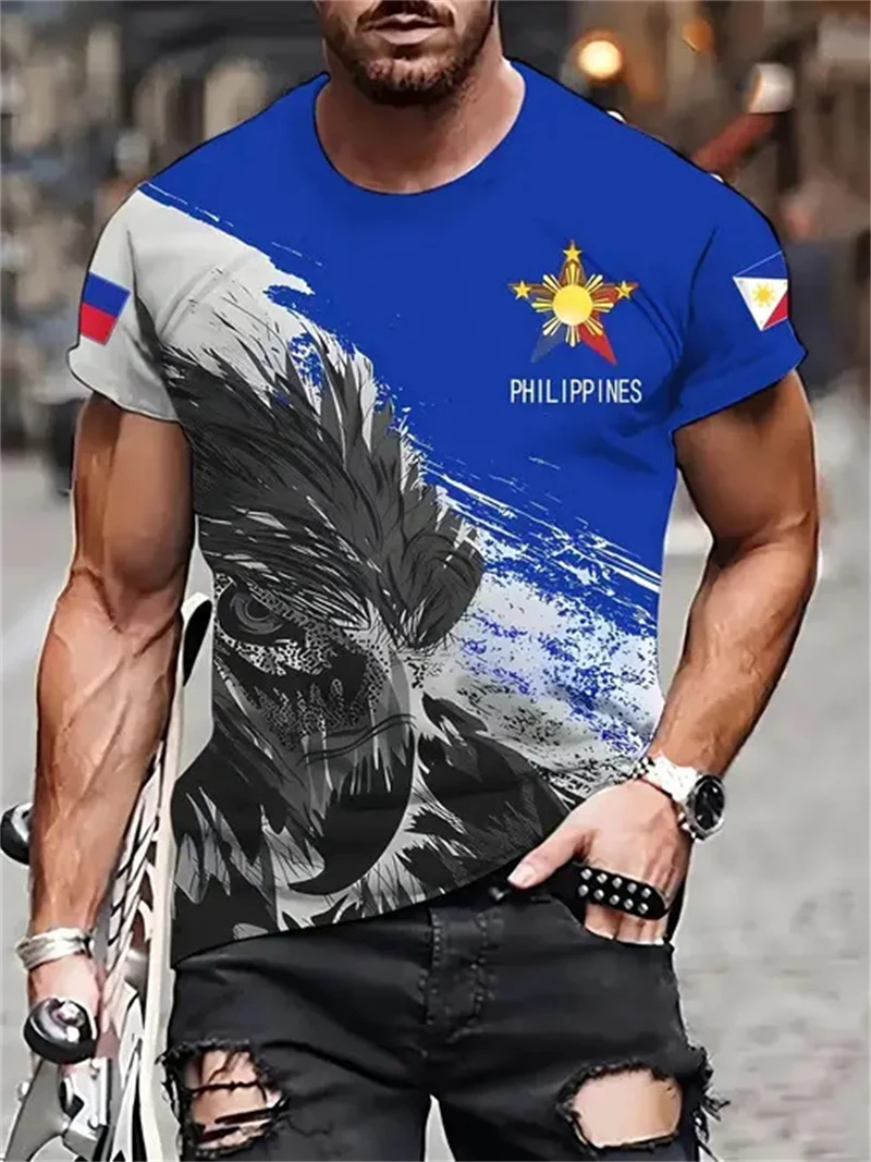 Men'S Fashion Philippines - Camiseta con estampado de águila y