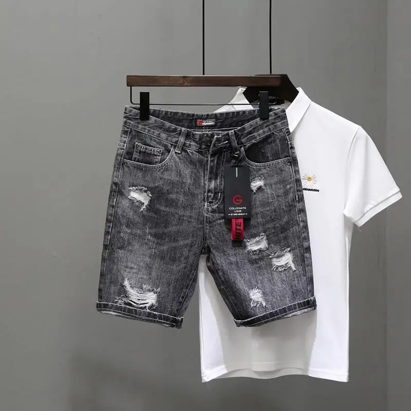 Men Fashion Jeans - Pantalones vaqueros cortos para hombre, Vaqueros