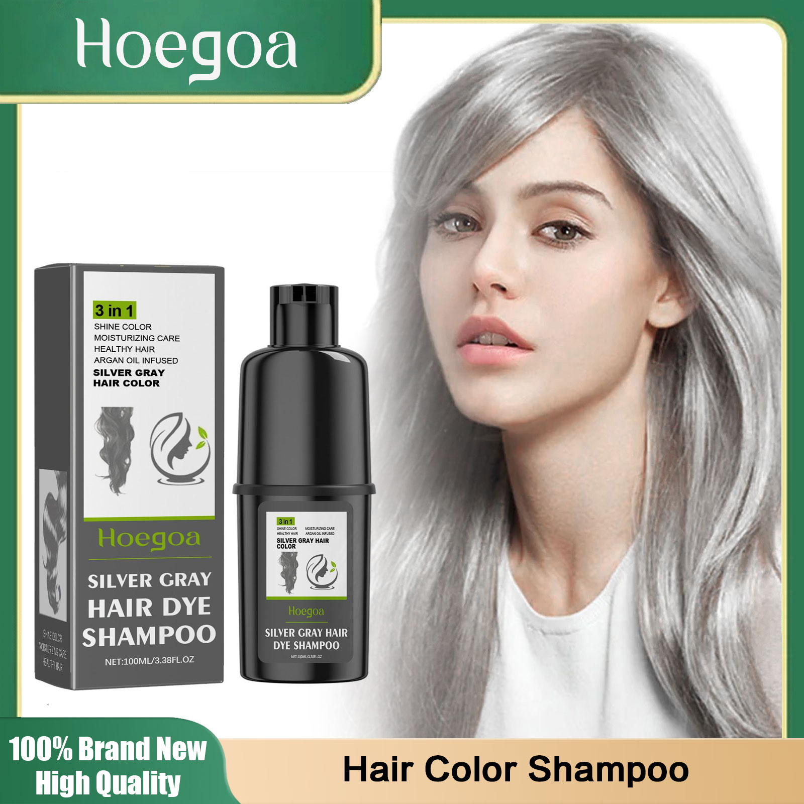 Men Fashion Hair Style - Champú colorante 3 en 1 para