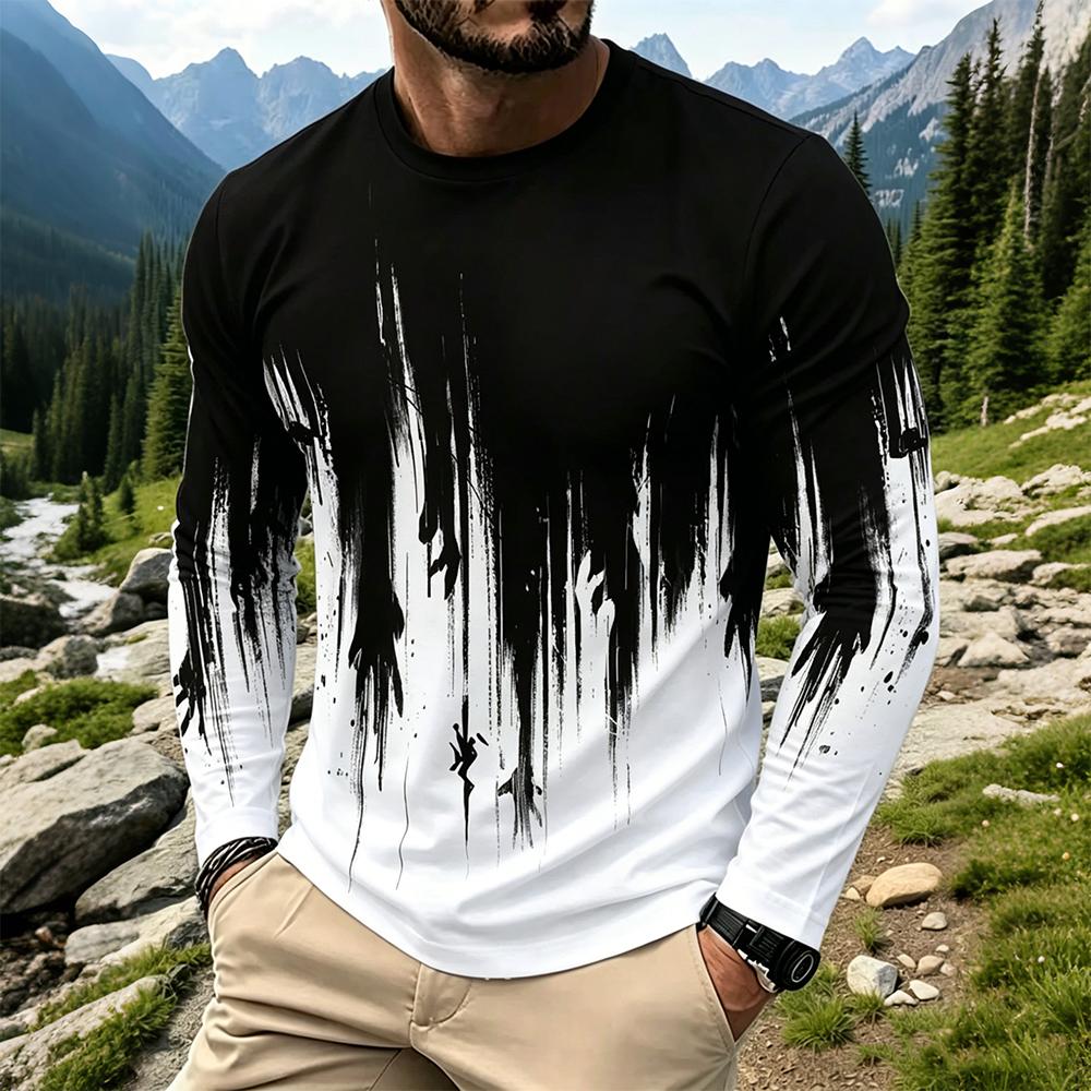 Men Fashion Vintage - Camiseta de Manga Larga para Hombre