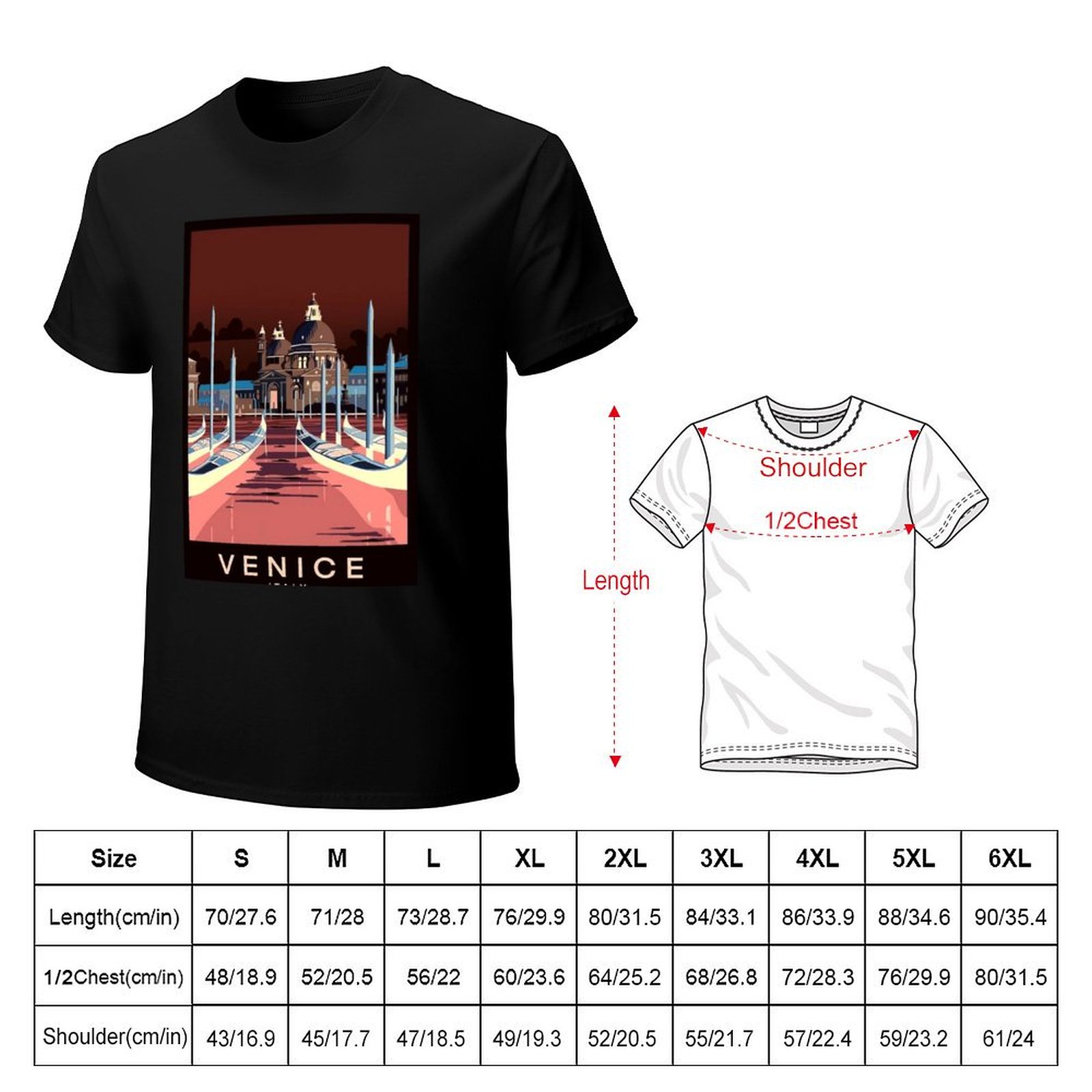 Venecia, Italia: Camiseta con  - Men'S Fashion Venice Italy reseña y precio