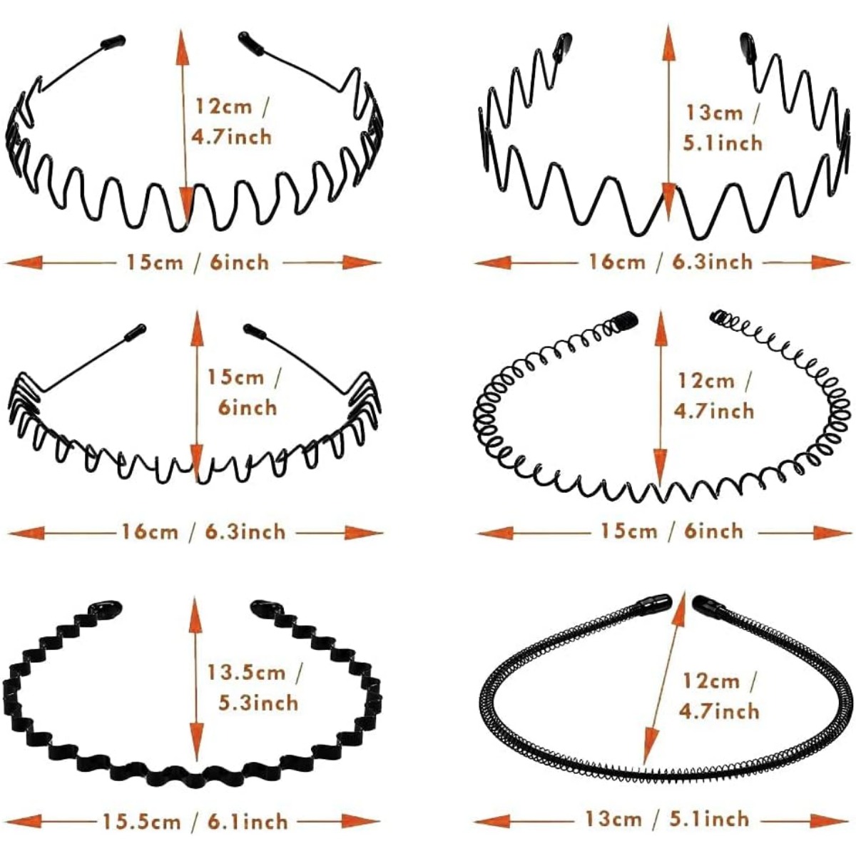 6 piezas de diademas deportiva - Men Fashion Hair Style reseña y precio