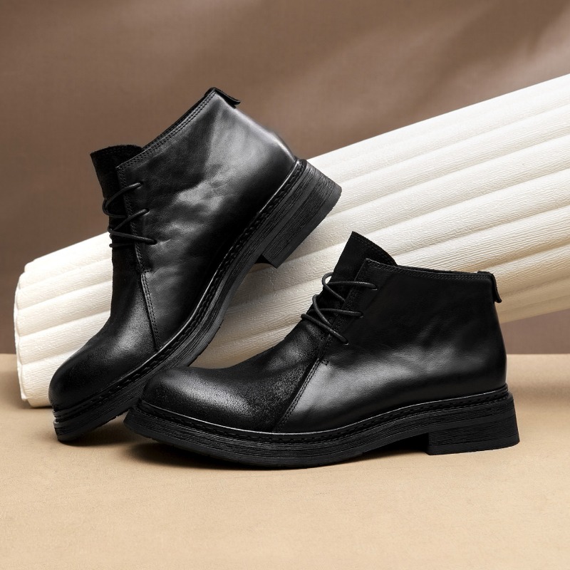 Botas de cuero genuino vintage - Men Fashion Vintage reseña y precio