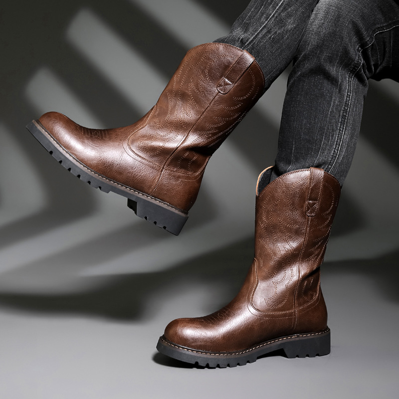 Botas De vaquero a la moda par - Men Fashion Vintage reseña y precio