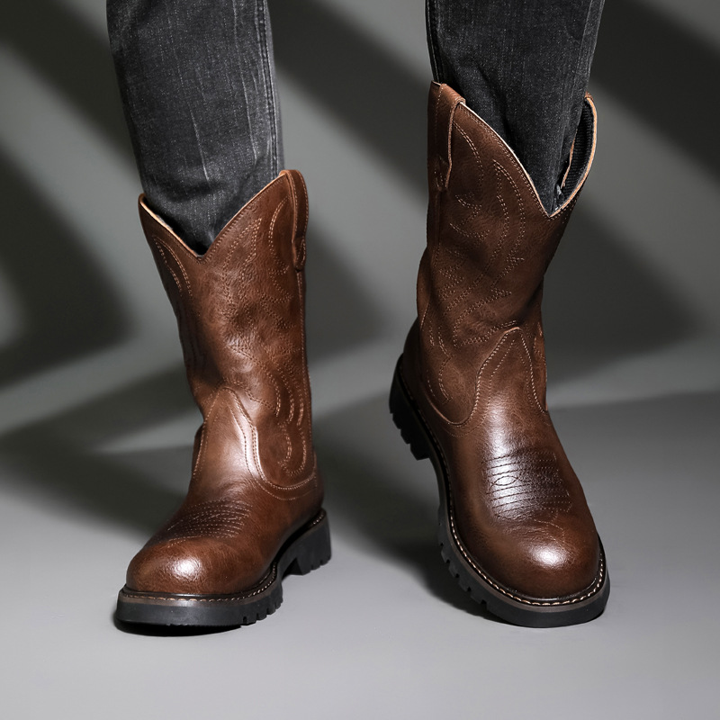 Botas De vaquero a la moda par - Men Fashion Vintage reseña y precio