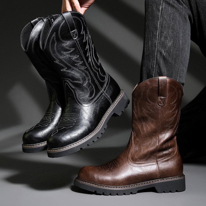 Botas De vaquero a la moda par - Men Fashion Vintage reseña y precio