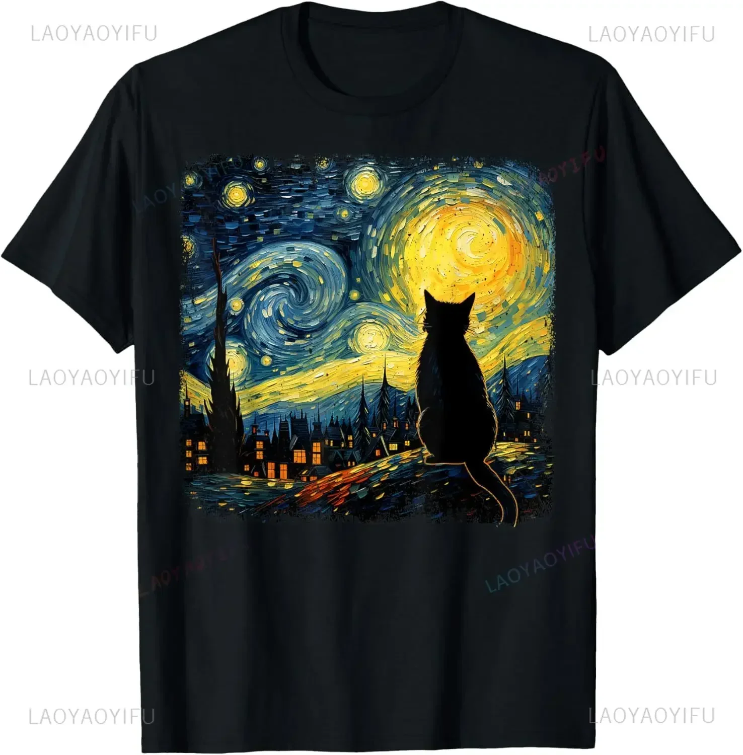 Camiseta de gato de noche estr - Men'S Fashion Aesthetics reseña y precio
