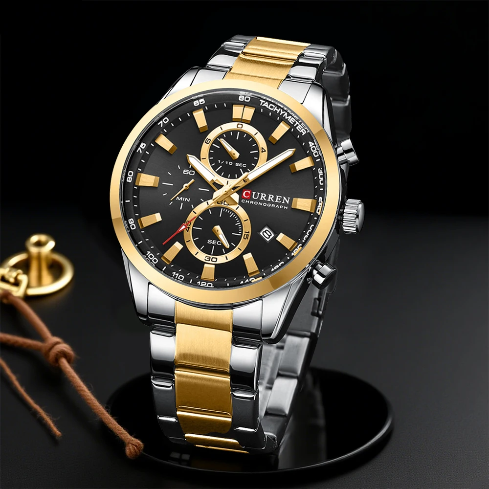 CURREN Casual cuarzo cronógraf - Mens Fashion Bracelet reseña y precio
