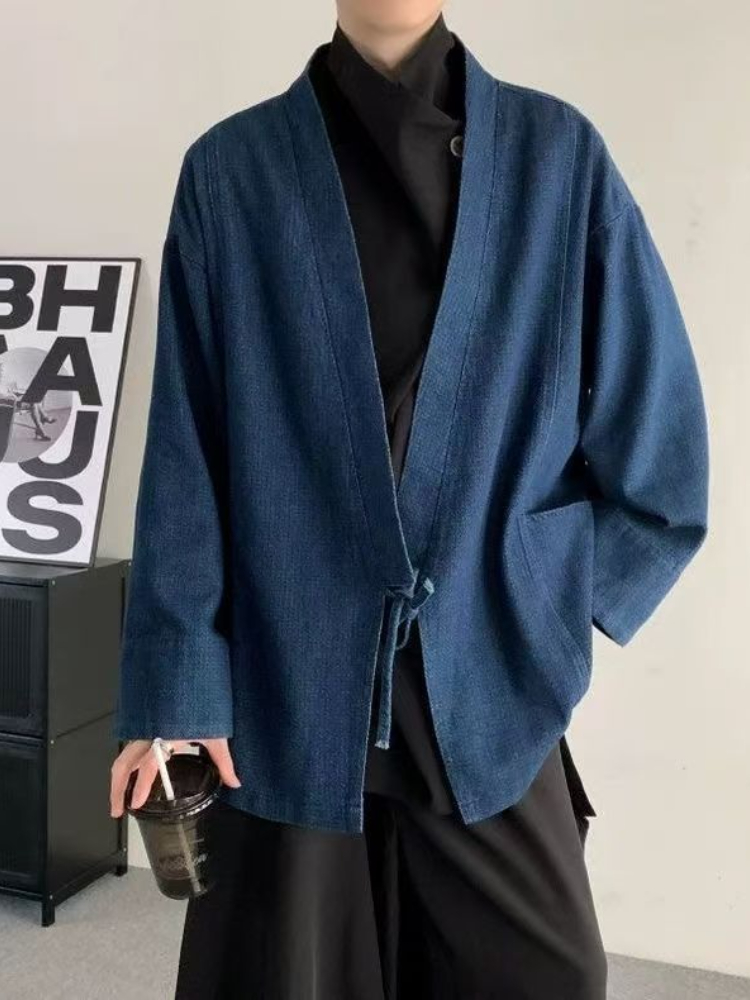Abrigo vaquero de estilo japon - Mens Fashion Jumpers reseña y precio