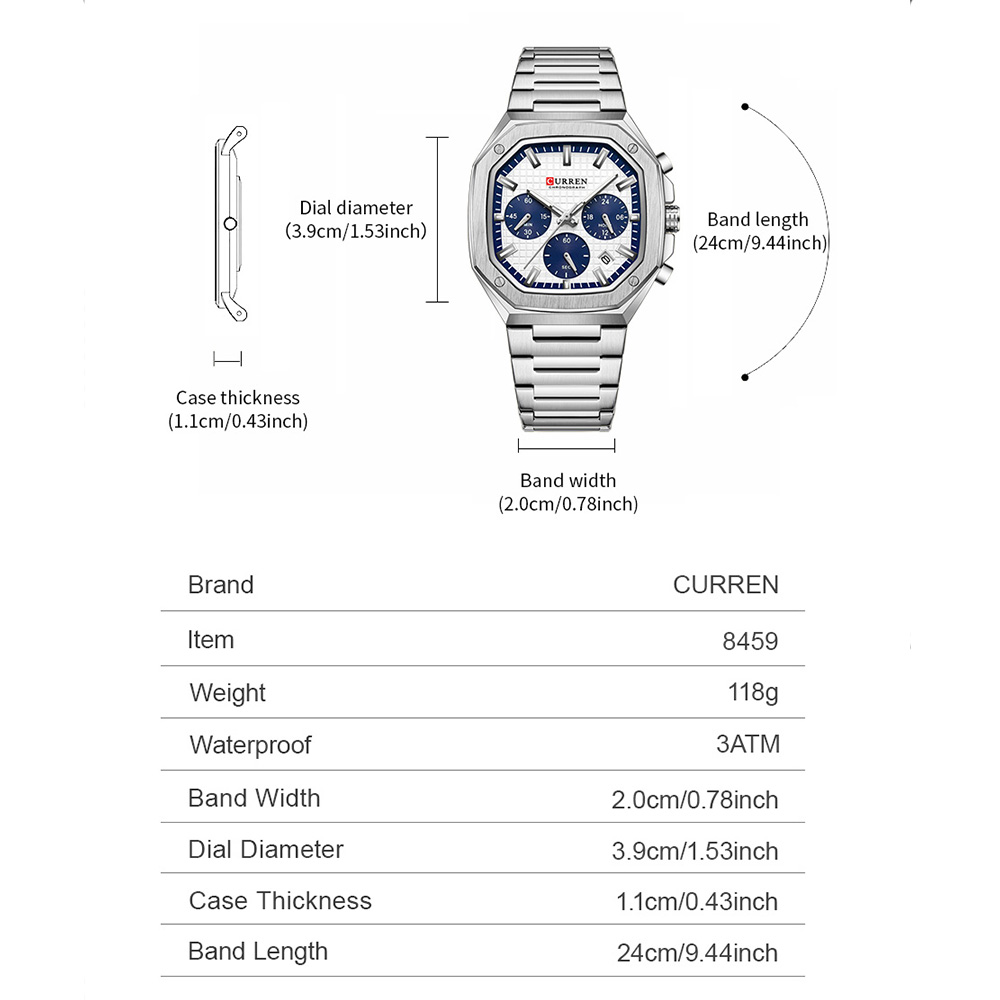 Reloj cronógrafo cuadrado de l - Mens Fashion Bracelet reseña y precio