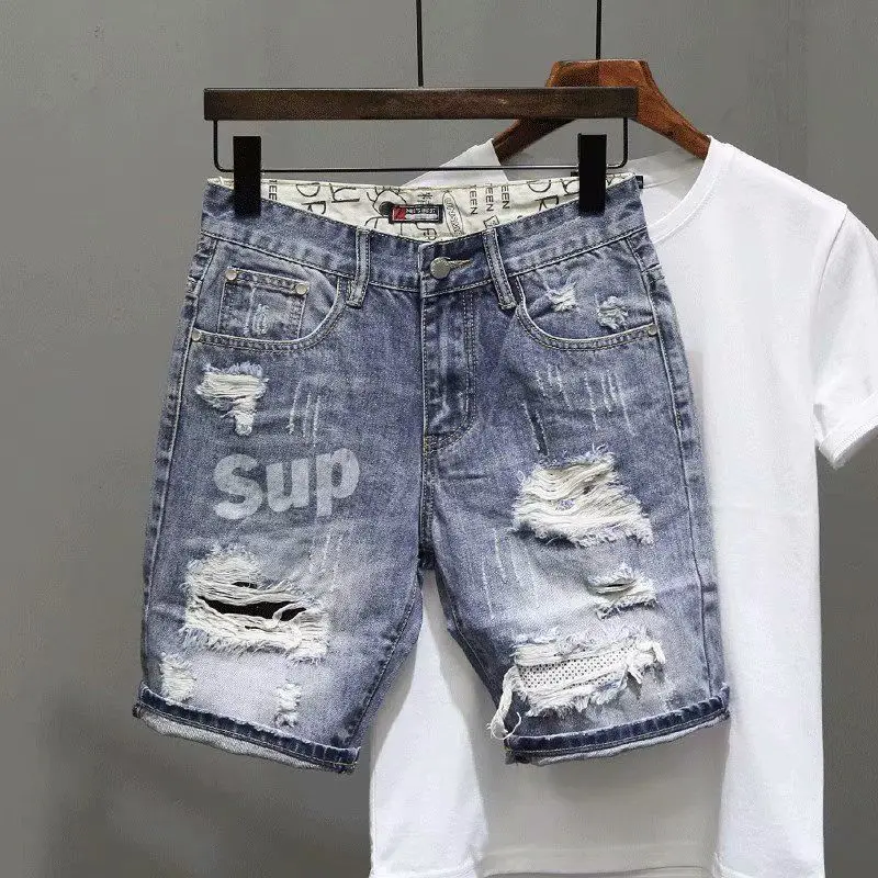 Pantalones vaqueros cortos par - Men Fashion Jeans reseña y precio