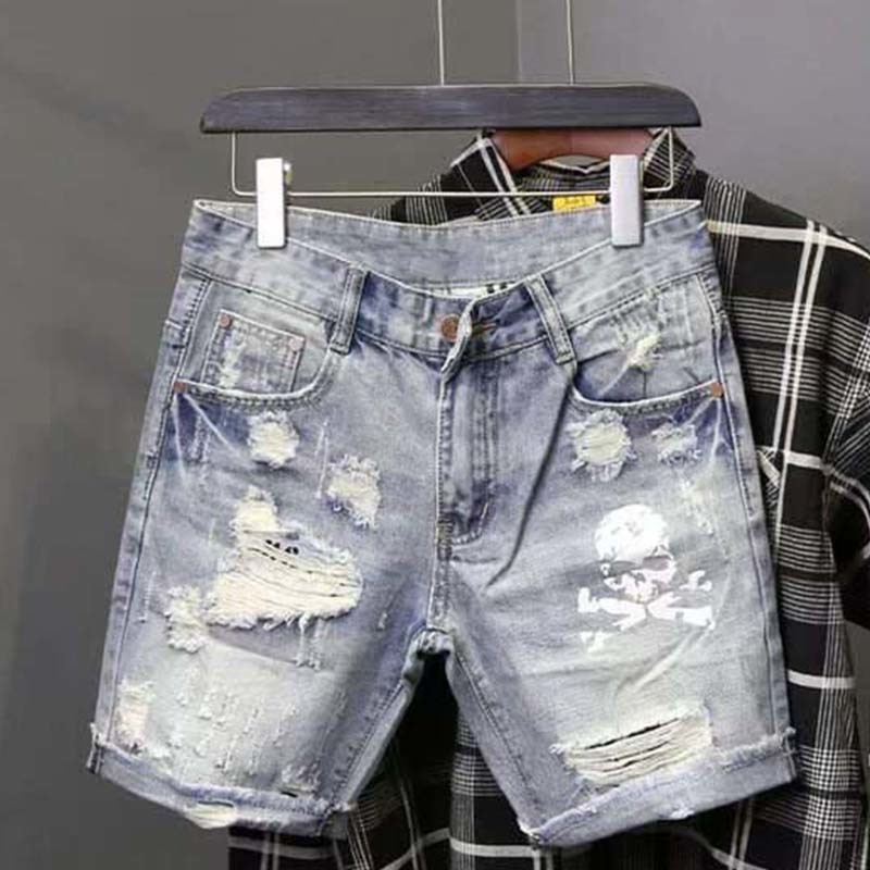 Pantalones vaqueros cortos ras - Men Fashion Jeans reseña y precio