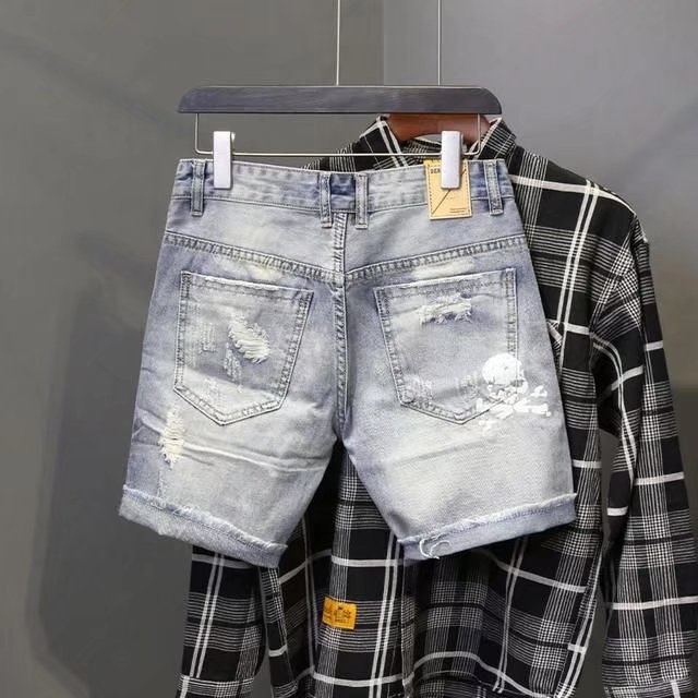 Pantalones vaqueros cortos ras - Men Fashion Jeans reseña y precio